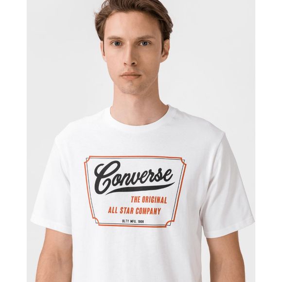 NEW Unisex Small CONVERSE Nero Regular Fit Shirt White 10018853 - Picture 3 of 5